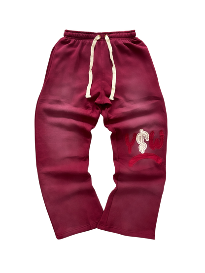 FLARED JOGGER RED