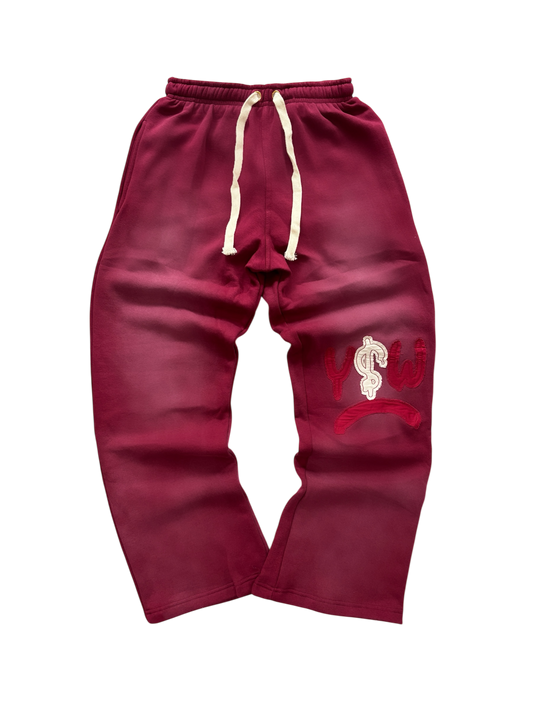 FLARED JOGGER RED