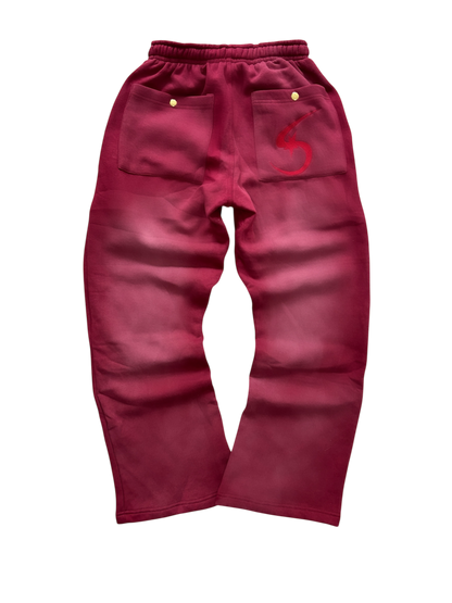 FLARED JOGGER RED